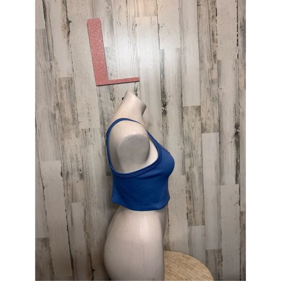Yogalicious Blue Ribbed Seamless Claire Bra Tank Top Size L - Picture 6 of 7